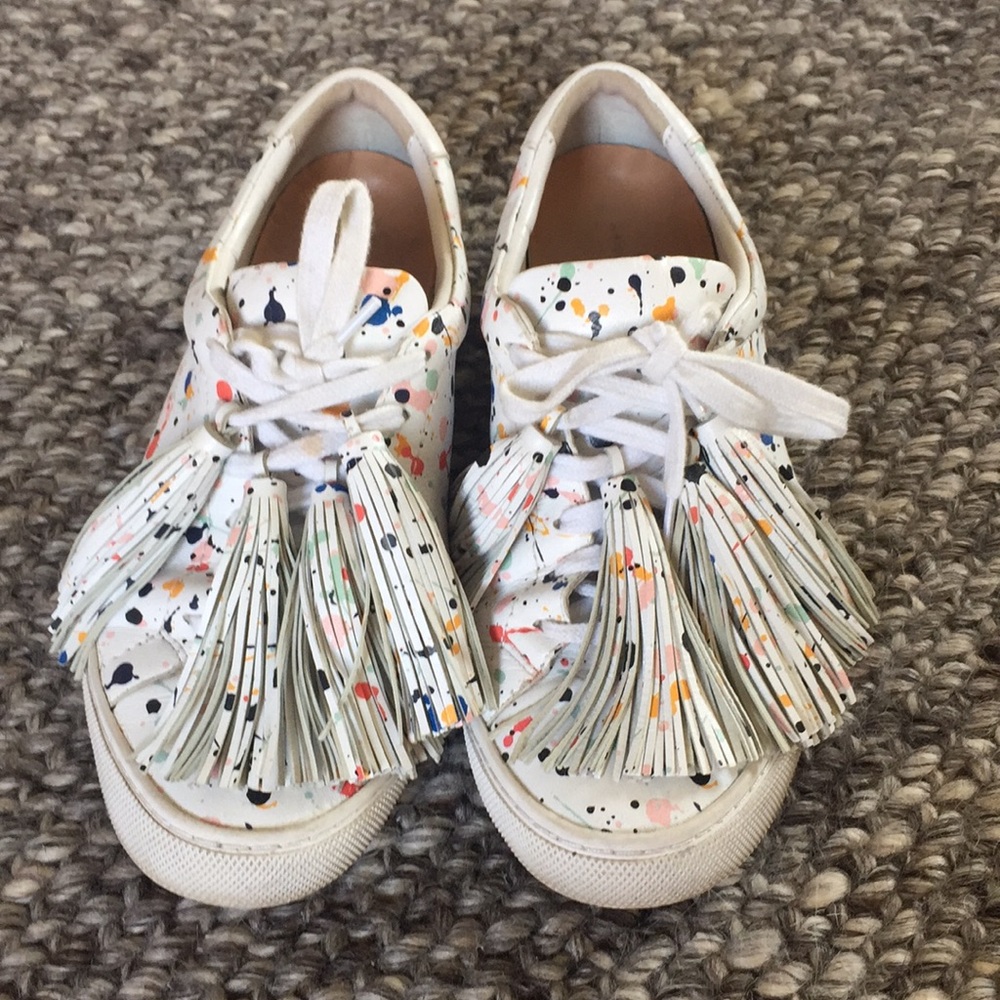 Loeffler Randall Logan Splatter Sneakers, Sz 7